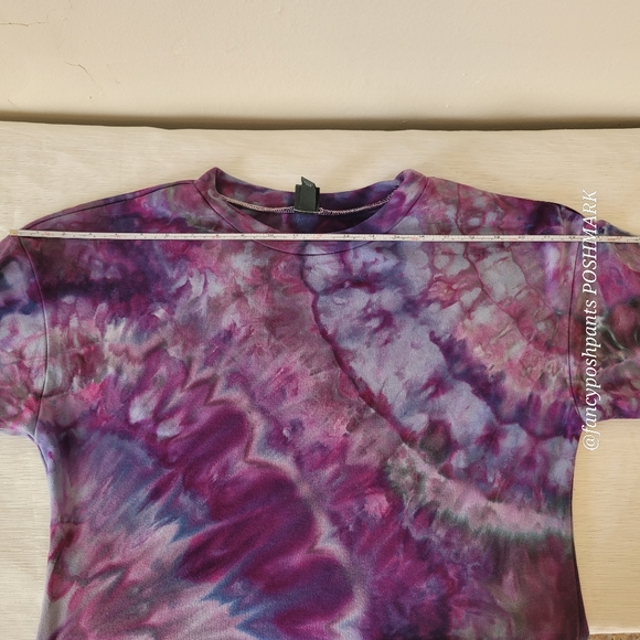 ICE DYE ARTIST one of a kind dress oversized flattering relaxed sweatshi… - Picture 3 of 14